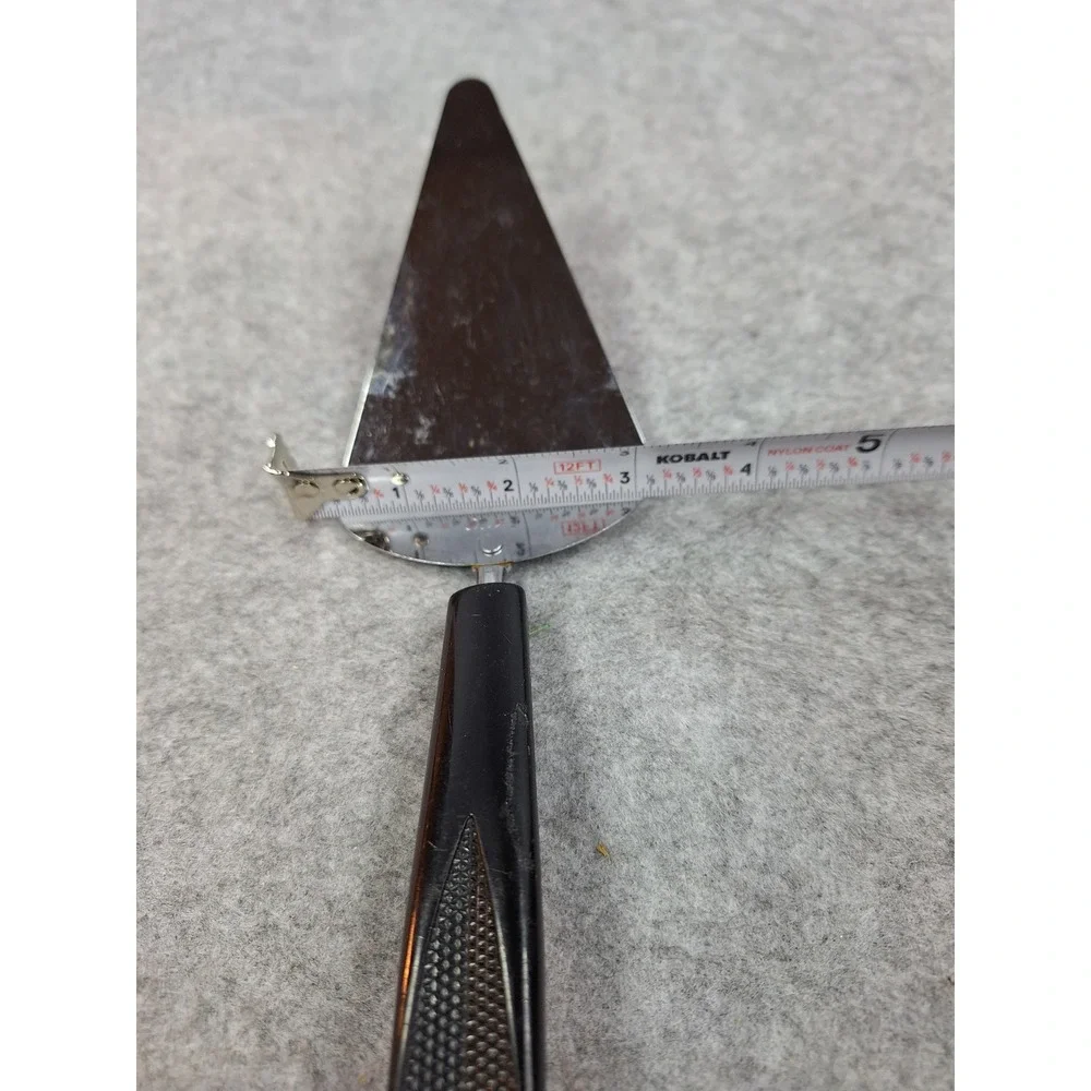 Vintage EKCO USA Pie Cake Server Stainless Steel Black Plastic Handle 10 Inch